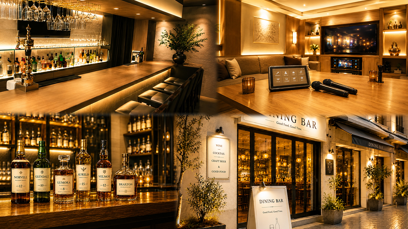 バー、ラウンジ、飲食店の開業イメージ